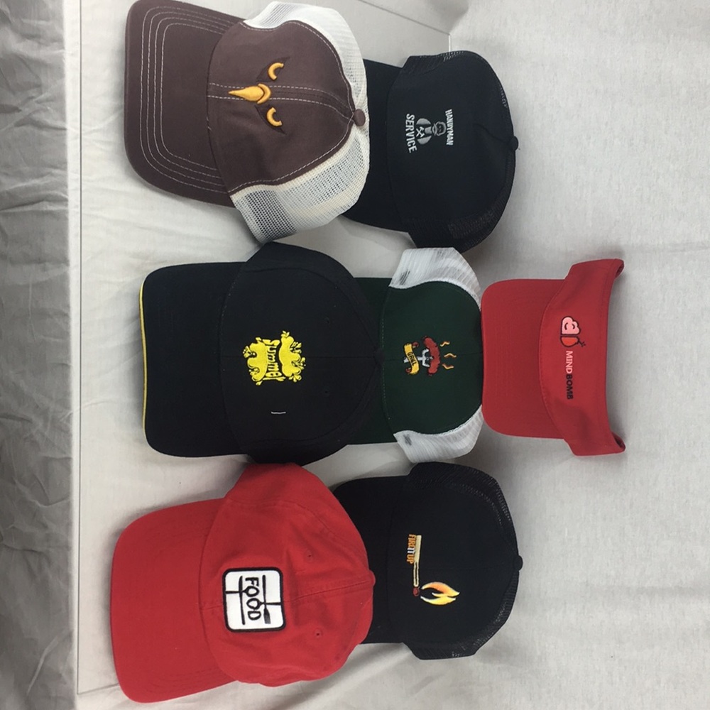 Set of cute never worn caps and visor!